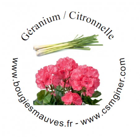 Bougie "la Géranium-Citronnelle" - l'anti moustiques