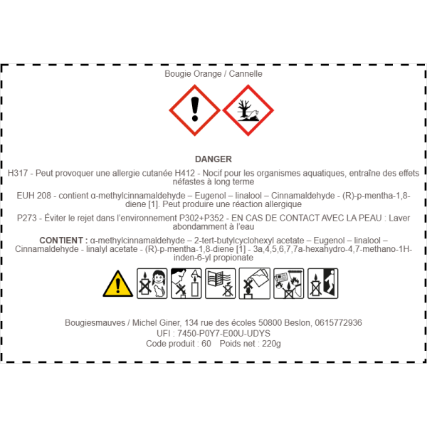 La petite bougie de Noël - orange / cannelle