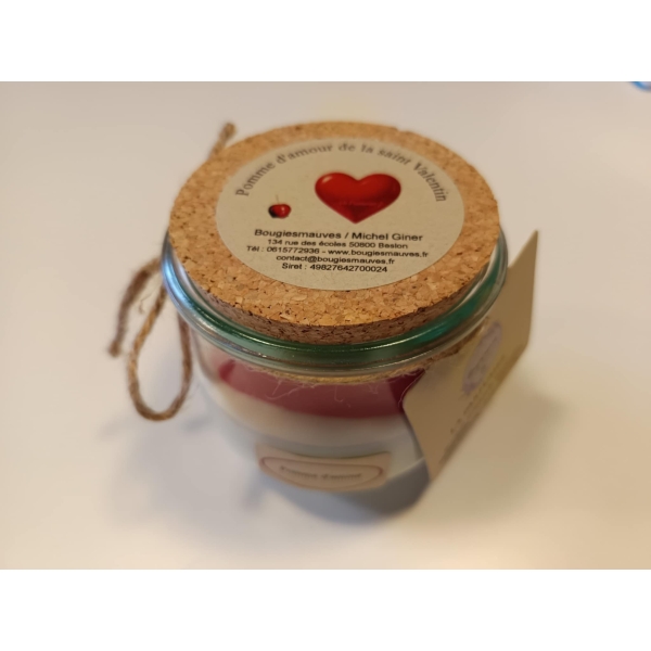 Bougie Saint Valentin pomme d'amour